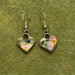 Vintage 1982 Abalone Shell Silver Earrings. Handcrafted and Excellent Condition.